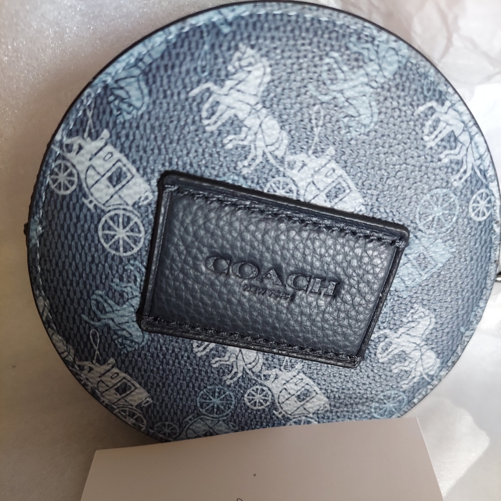 Leather...Coach Round Hybrid Carriage Print